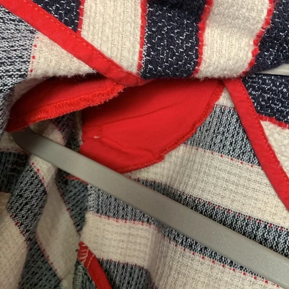 Cabi women’s blazer jacket unlined red cream blue size 8 nautical coastal office - Picture 12 of 17